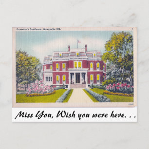 Carte Postale Résidence du Gouverneur, Annapolis, Maryland