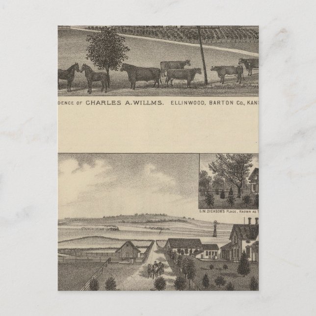 Carte Postale Résidences et fermes, Edgerton, Kansas (Devant)