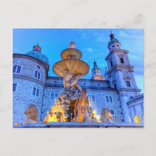 Carte Postale Residenzplatz à Salzbourg, Autriche (Devant)