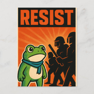 Carte Postale resist frog, frog resistance, portland frog