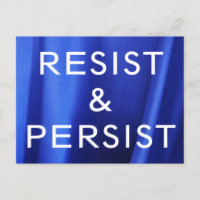 Resist & Persist, texte blanc sur Photo en soie bl