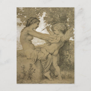 Carte Postale Résistance de l'amour par Bouguereau