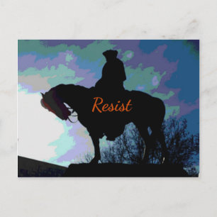 Carte Postale "RÉSISTE" politique George Washington À cheval