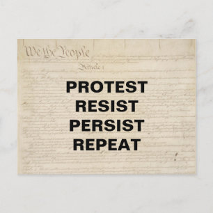 Carte Postale Résister à la protestation persister Répéter We th