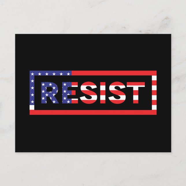 Carte Postale RÉSISTER | Drapeau des États-Unis (Devant)