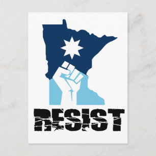 Carte Postale Résister Poing Levé Minnesota