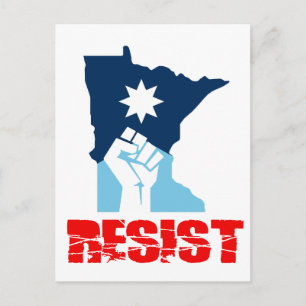 Carte Postale Résister Poing Levé Minnesota