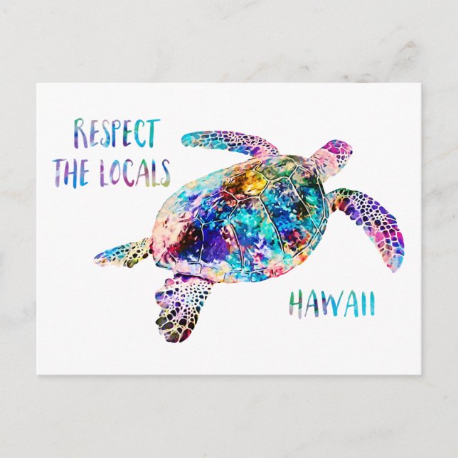 Carte Postale Respectez la citation de la tortue marine locale T (Devant)