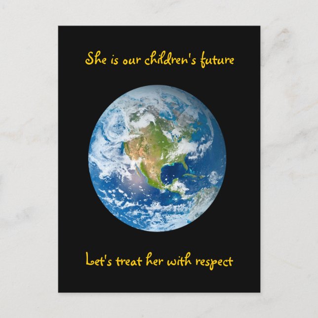 Carte Postale Respectez la Terre - Jour des terres (Devant)