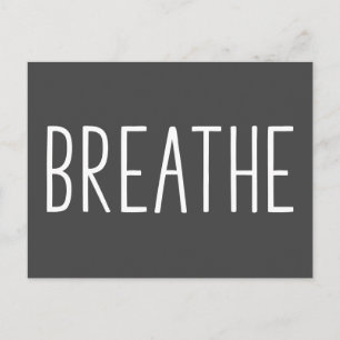 Carte Postale Respire   Citation Motivationnelle Simple Boho Bla