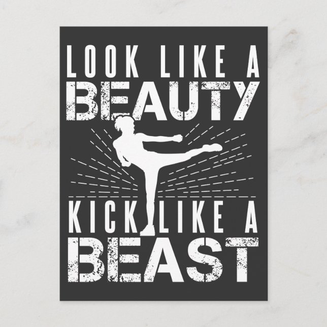 Carte Postale Ressemblent À Beauté Kick Comme Beast Women Kickbo (Devant)