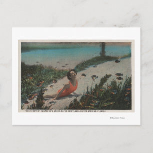 Carte Postale Ressorts d'argent, FL - Femme nageant sous l'eau