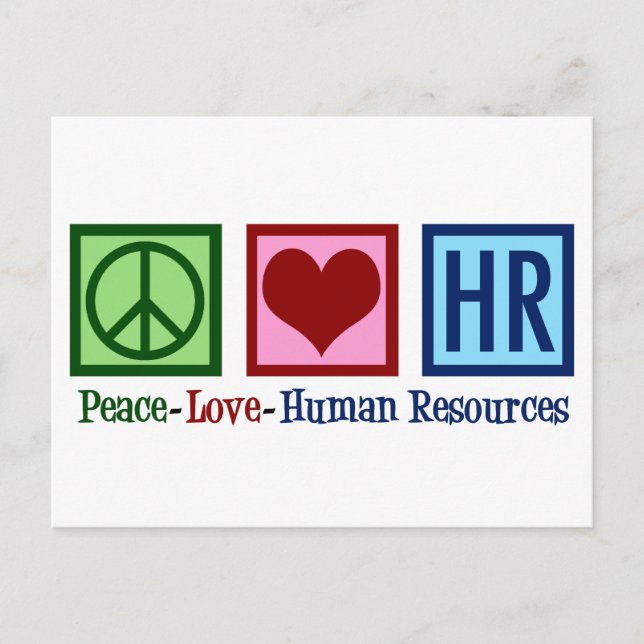 Carte Postale Ressources humaines Peace Love HR (Devant)