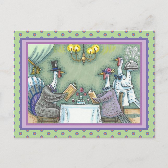 CARTE POSTALE RESTAURANT FINE TURQUIE, GRÂCE À L'HUMOUR OISEAU (Devant)