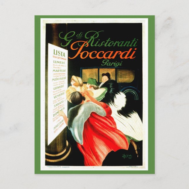 Carte Postale Restaurant italien vintage Leonetto Cappiello (Devant)