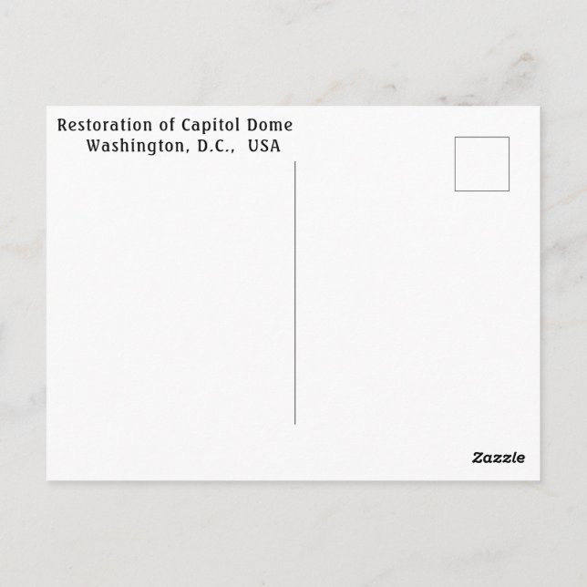 Carte Postale Restauration du Capitol Dome, Washington, D.C., Ét (Dos)