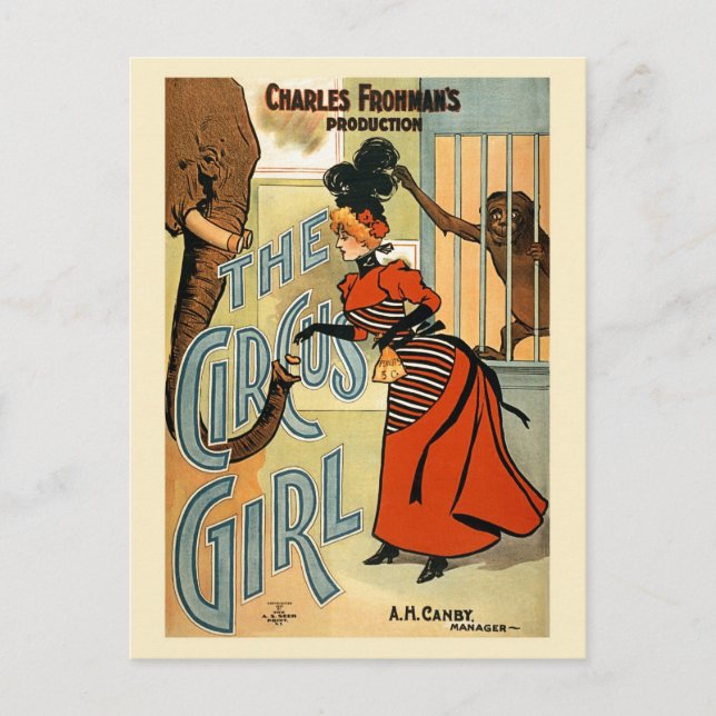 Carte Postale Restauration du poster vintage Circus Girl (Devant)