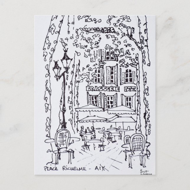 Carte Postale Restauration sur Plaza | Aix en Provence, France (Devant)