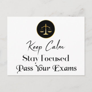 Carte Postale Reste Calme ! Restez Concentrés. Passez Vos Examen