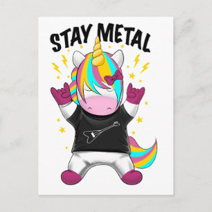 Carte Postale Reste licorne métallique