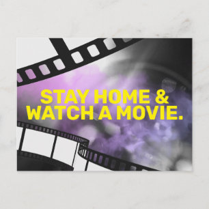 CARTE POSTALE RESTEZ À LA MAISON ET REGARDEZ UN FILM