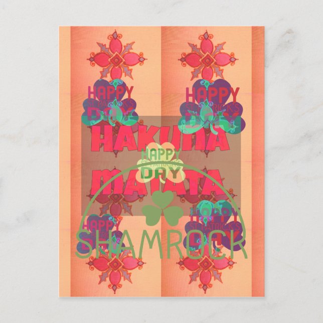 Carte Postale Restez béni Bonne Saint Patrick Jour Hakuna Mata (Devant)
