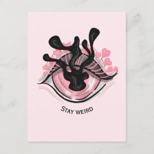Carte Postale Restez bizarre Goth Rose Oeil Déplaisant Horreur S