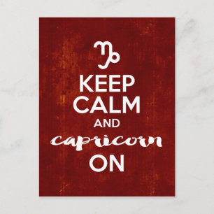 Carte Postale Restez Calme Capricorne À L'Horoscope D'Anniversai