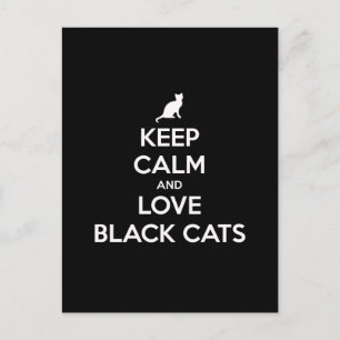 Carte Postale Restez calme et aimez les chats noirs
