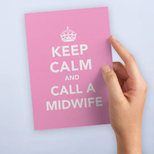 Carte Postale Restez calme et appelez une sage-femme