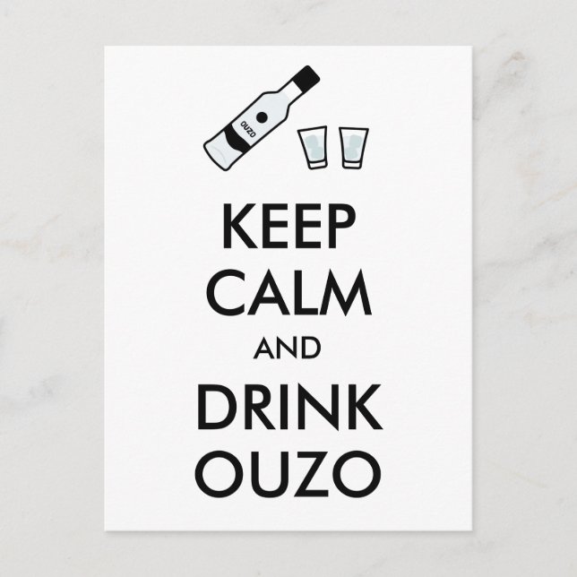 Carte Postale Restez Calme Et Boire De L'Ouzo (Devant)