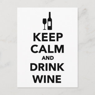 Carte Postale Restez calme et buvez du vin