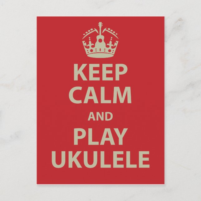 Carte Postale Restez calme et jouez à Ukulele (Devant)