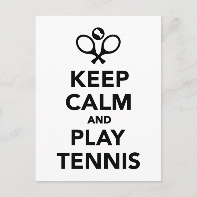 Carte Postale Restez calme et jouez au tennis (Devant)