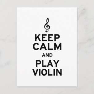 Carte Postale Restez calme et jouez au violon