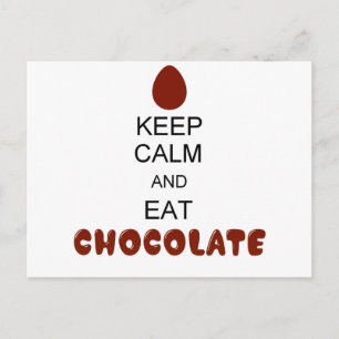 Carte Postale Restez calme et mangez du chocolat