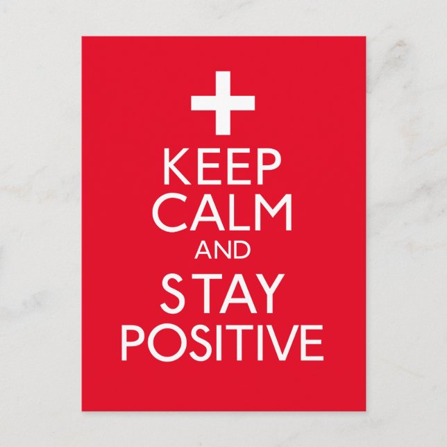 Carte Postale Restez calme et positif (Devant)