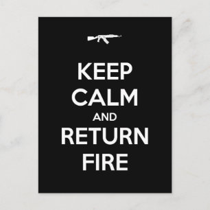 Carte Postale Restez calme et retournez en feu