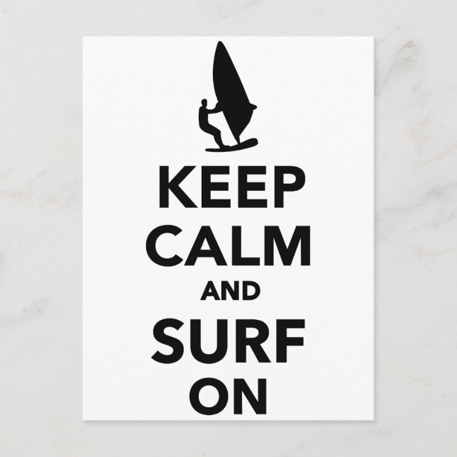 Carte Postale Restez calme et surf (Devant)