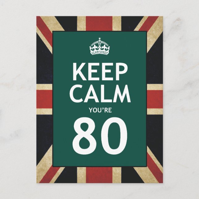 Carte Postale Restez calme Vous avez 80 ans (Devant)