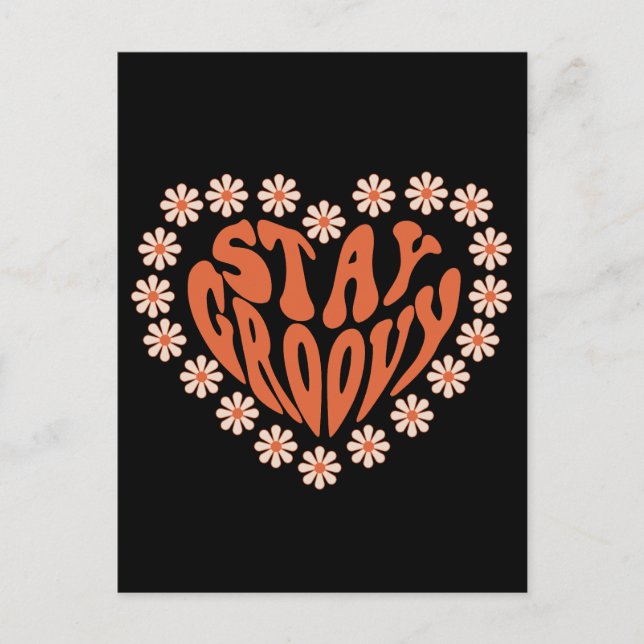 Carte Postale Restez Super Coeur Avec Fleurs (Devant)