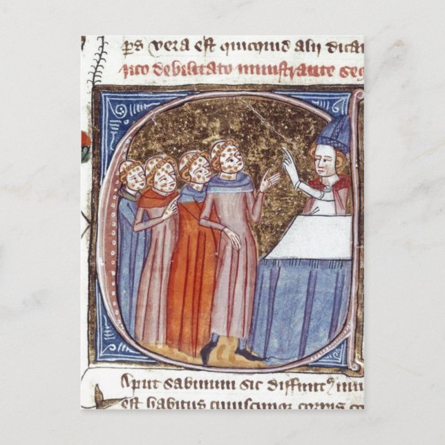 Carte Postale Résumé (Détail) Historié initial 'C' contenant (Devant)