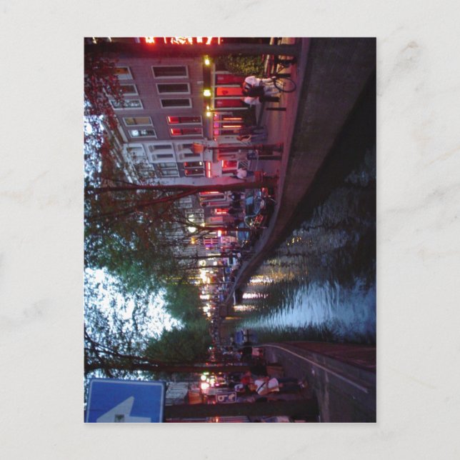 Carte Postale Résumé Espa? ol : Calle del barrio Rojo de Amsterd (Devant)