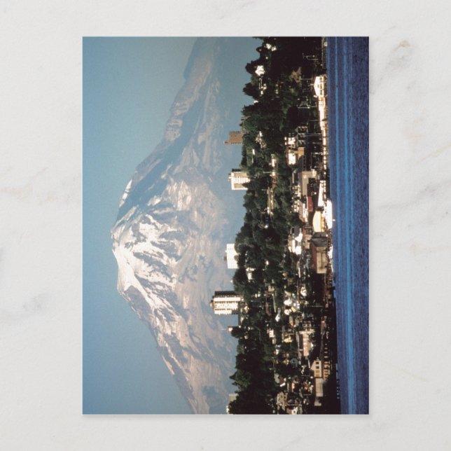 Carte Postale Résumé Mont Rainier sur Tacoma, Washington, États- (Devant)