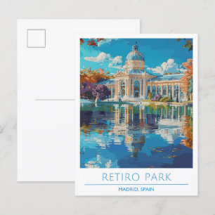 Carte Postale Retiro Park Madrid Espagne Vintage voyage