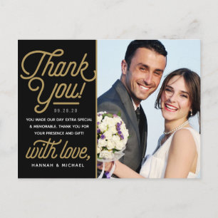 Carte Postale Reto Gold Merci moderne photo Mariage
