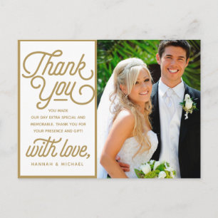 Carte Postale Reto Gold Merci moderne photo Mariage