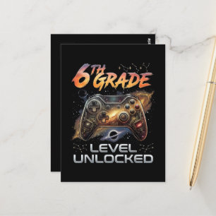 Carte Postale Retour à l'école 6e année joueur premier jour d'éc