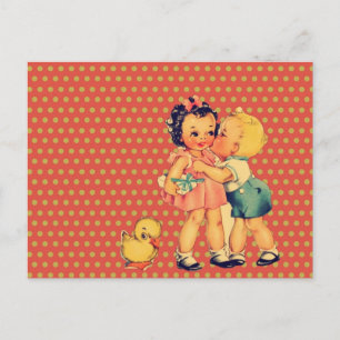 Carte Postale retour à l'école motif rétro kitsch Vintage Enfant