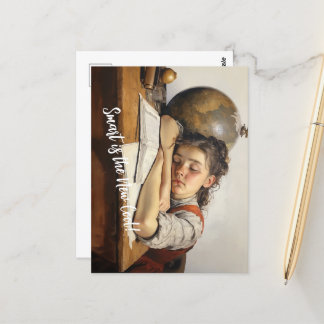 Carte Postale Retour à l'école Norman Rockwell dessin style